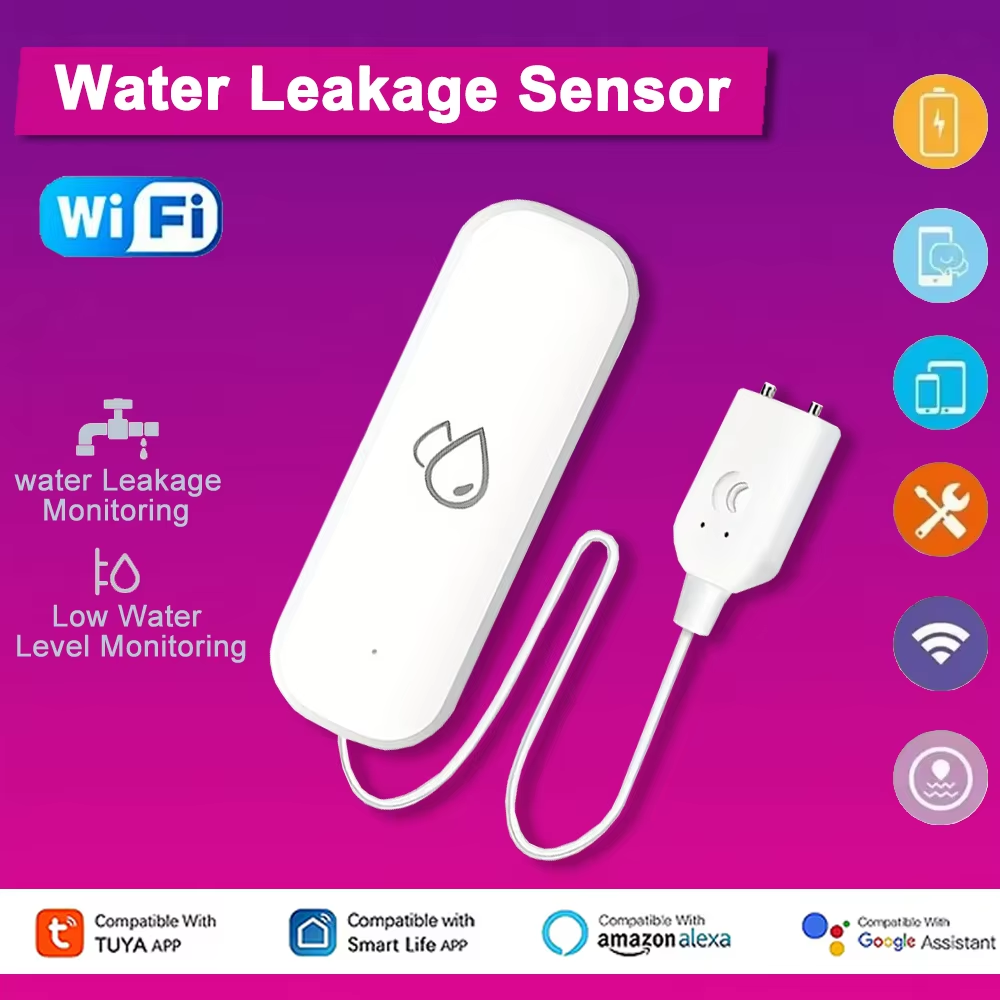 Home Security Monitoring - Датчик утечки воды Tuya WiFi, умный