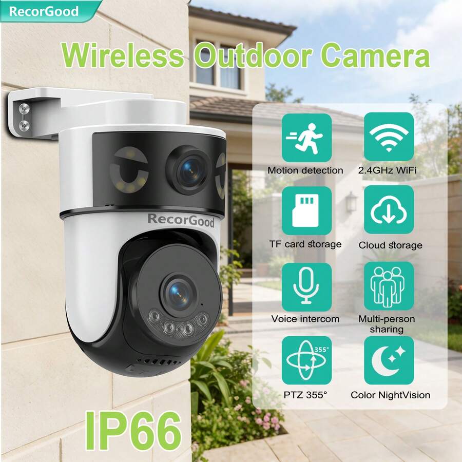 Home Security No Monthly Fee - Беспроводная камера видеонаблюдения RecorGood с двумя