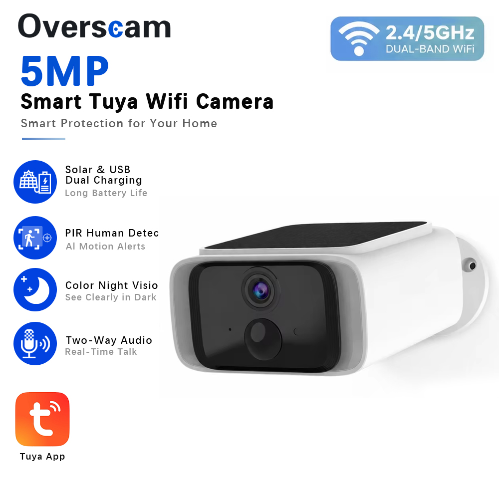 Home Security Installation - Беспроводная уличная камера видеонаблюдения Tuya 5MP