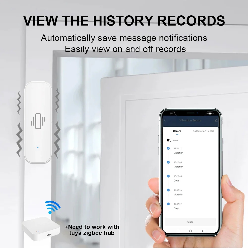 Умный датчик вибрации ZigBee,  – обзор и цена Home Security Monitoring
