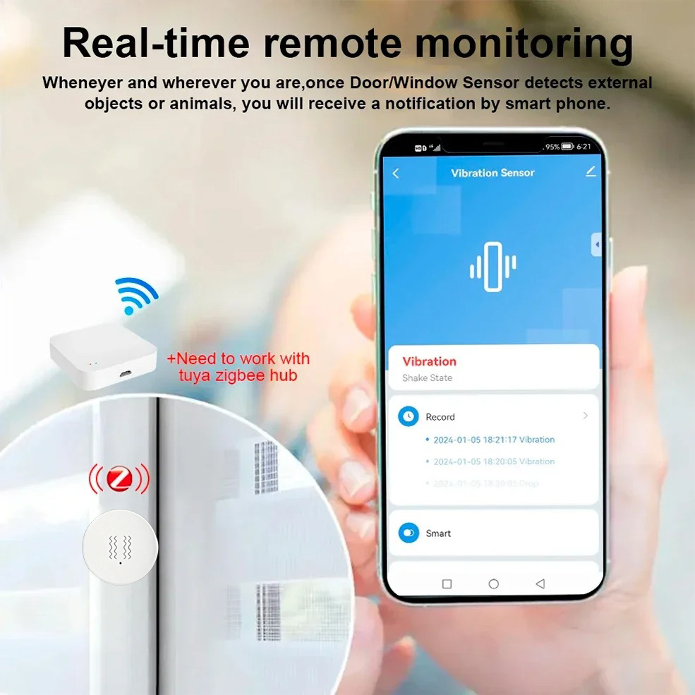 Умный датчик вибрации и наклон – обзор и цена Home Security Monitoring